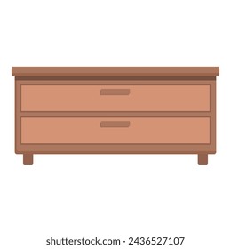 Bedroom drawer icon cartoon vector. Wooden material object. Furniture store sale