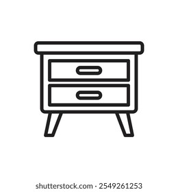 Bedroom Drawer Outline Icon Vector Illustration