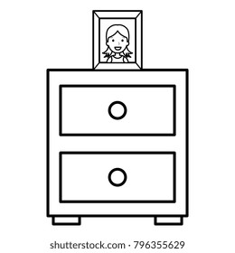 bedroom drawer with portrait