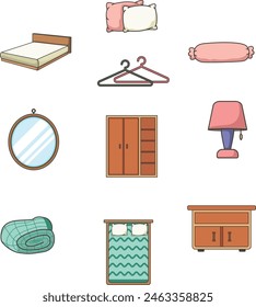 Bedroom equipment icon vector illustration