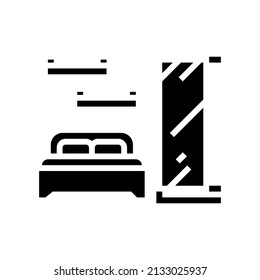 bedroom furniture glyph icon vector. bedroom furniture sign. isolated contour symbol black illustration