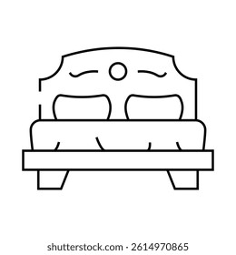 bedroom furniture line icon vector. bedroom furniture sign. isolated contour symbol black illustration