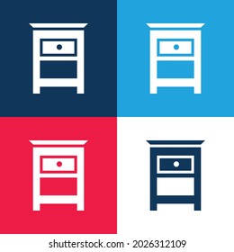 Bedroom Furniture Small Table For Bed Side Blue And Red Four Color Minimal Icon Set