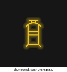 Bedroom Hanger For Clothes yellow glowing neon icon