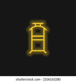 Bedroom Hanger For Clothes yellow glowing neon icon