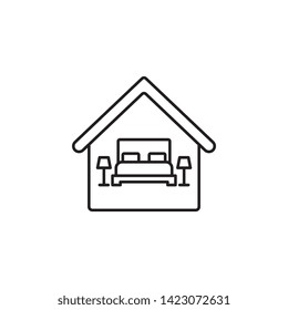 bedroom, house icon. Simple thin line, outline vector of Real Estate icons for UI and UX, website or mobile application