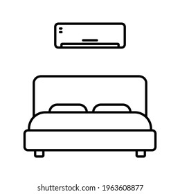bedroom icon. bed sign symbol.  vector illustration