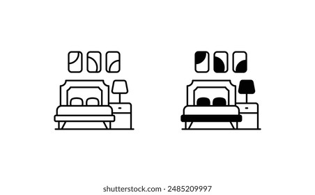 Diseño de icono de dormitorio con fondo blanco ilustración de stock