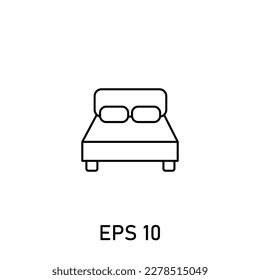 bedroom icon editable stroke eps 10