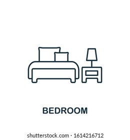 Bedroom icon from interior collection. Simple line element Bedroom symbol for templates, web design and infographics