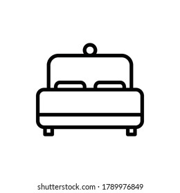 Bedroom Icon Logo Vector Isolated. Furniture and Household Icon Set. Editable Stroke and Pixel Perfect.