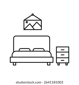 bedroom icon on white background