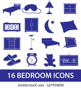 bedroom icon set eps10