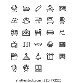 bedroom icon set illustration vector graphic