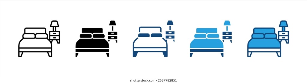 Bedroom icon sheet multiple style collection