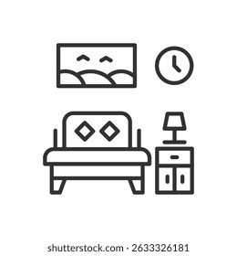 Bedroom Icon Sign Symbol  Vector