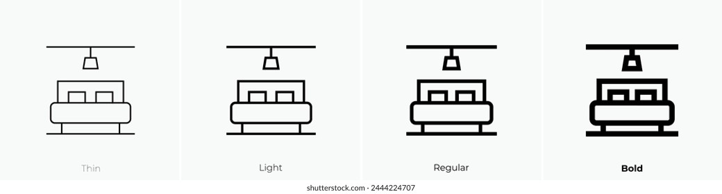 bedroom icon. Thin, Light Regular And Bold style design isolated on white background