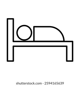 Bedroom icon in thin line style