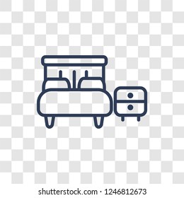Bedroom icon. Trendy linear Bedroom logo concept on transparent background from Furniture and Household collection