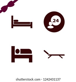 bedroom icon. bedroom vector icons set bed, room service and chaise lounge