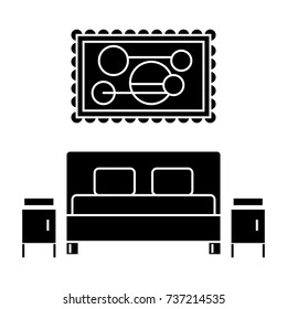 bedroom  icon, vector illustration, sign on isolated background