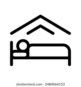 Ilustración de diseño de Vector de iconos de dormitorio