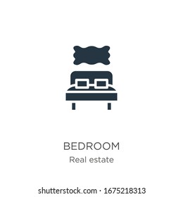 Bedroom icon vector. Trendy flat bedroom icon from real estate collection isolated on white background. Vector illustration can be used for web and mobile graphic design, logo, eps10