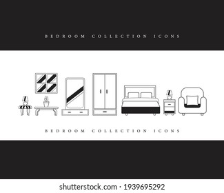 Bedroom icons collection templet. Room logo .