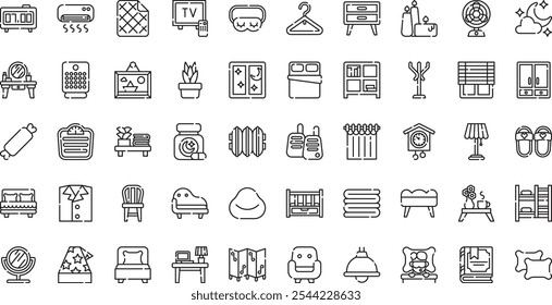 Bedroom icons High-Quality Vector Icons Collection with Editable Stroke. Ideal for Professional and Creative Projects.
