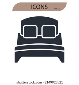 símbolo de iconos de dormitorio elementos vectoriales para web infográfica