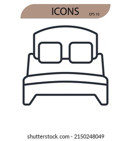 bedroom icons  symbol vector elements for infographic web