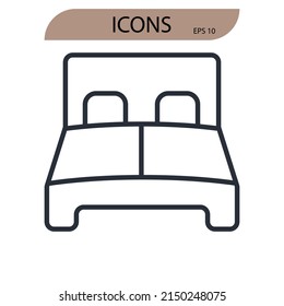símbolo de iconos de dormitorio elementos vectoriales para web infográfica