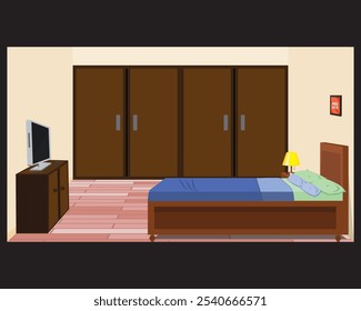 Bedroom interior design room house illustration