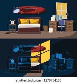 bedroom interior set vector illustration 