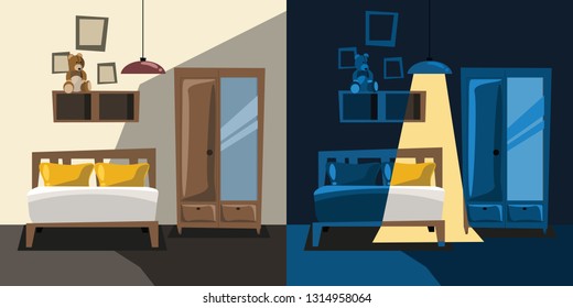 bedroom interior set vector illustration 