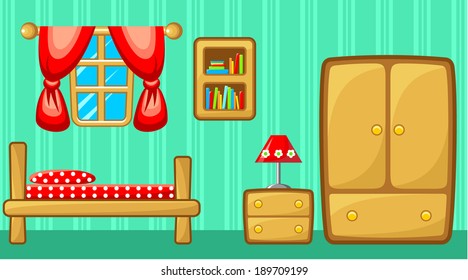 Bedroom. Interior. vector 