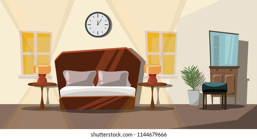 bedroom interior vector illustration 