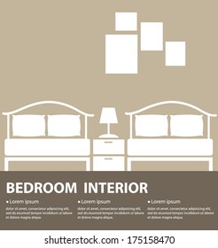 Bedroom interior vector illustration