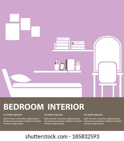 Bedroom interior vector illustration