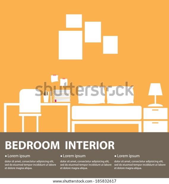 Bedroom Interior Vector Illustration 600w 185832617 