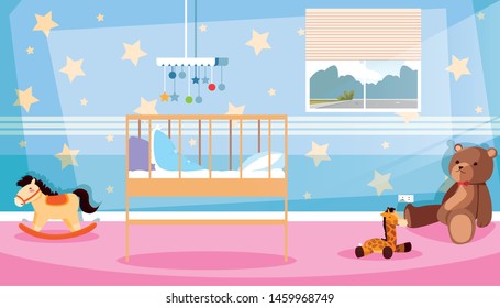 bedroom for kids with decoration and toys
