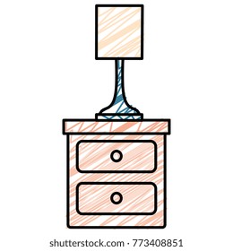 bedroom lamp in drawer isolated icon