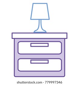 bedroom lamp in drawer isolated icon