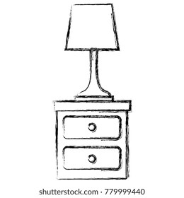 bedroom lamp in drawer isolated icon