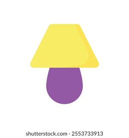 Bedroom lamp icon flat design vector illustration, lamp light design, night lamp illustration flat icon design. 