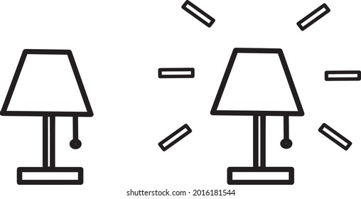 Bedroom lamp icon logo vector, suitable for swicth sticker lable or others