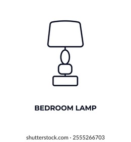 bedroom lamp  outline icon. Linear vector from furniture concept. Thin line bedroom lamp  icon isolated on white background