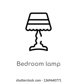 bedroom lamp vector line icon. Simple element illustration. bedroom lamp outline icon from furniture and household concept. Can be used for web and mobile