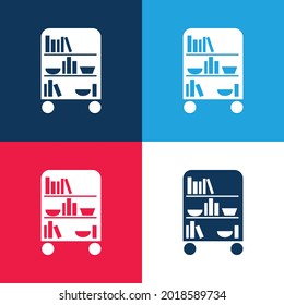 Bedroom Library Of Wheels With Books blue and red four color minimal icon set