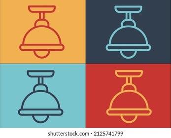 Bedroom Light Lamp Logo Template, Simple Flat Icon of bed,lamp,bedroom